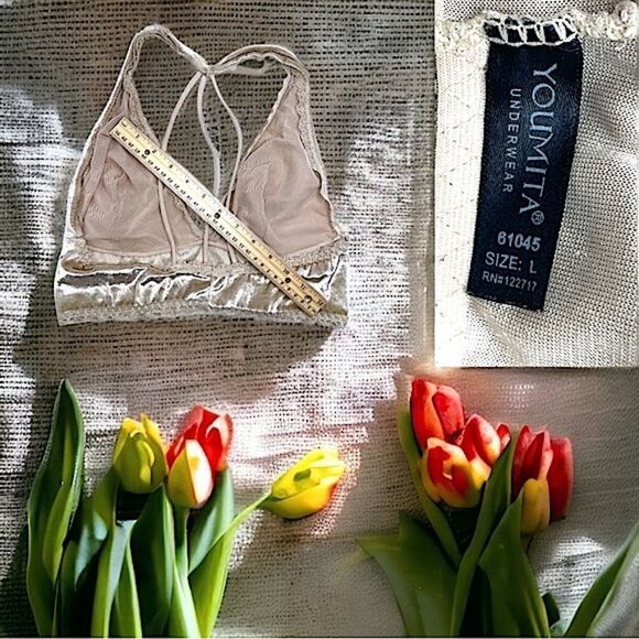 Youmita Underwear & Intimates l Cream Colored Velvety Bralette, Bra, Cami l L - Picture 6 of 11